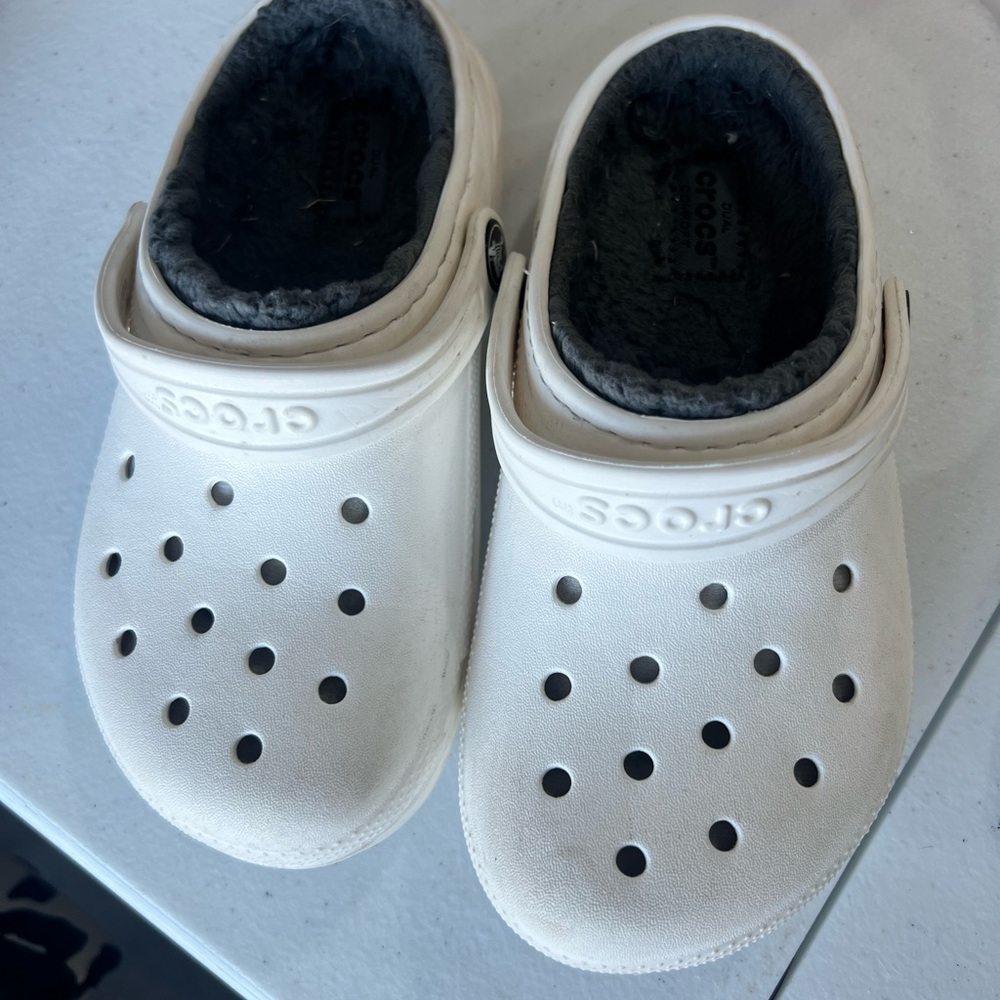 CROCS White Slippers with Perforated Design